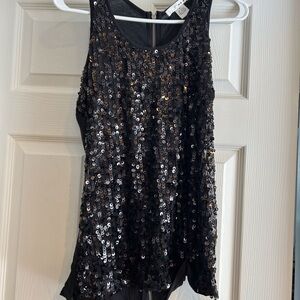WD.NY Black Sequin Tank Top